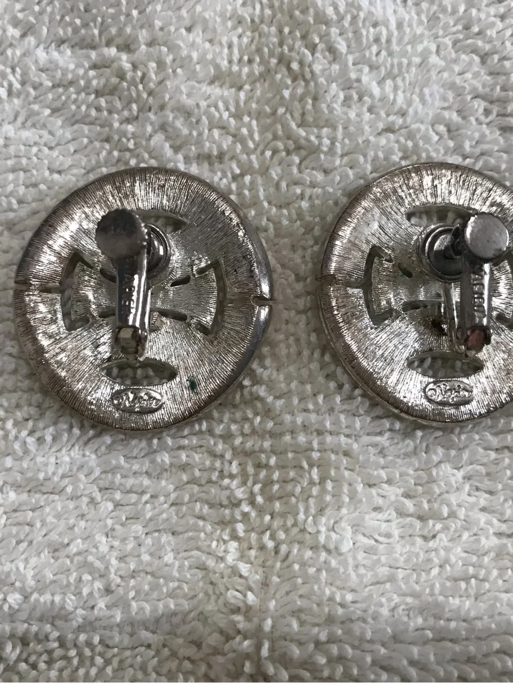 Crystal Pave Round Clip-On Earrings - Silver Tone